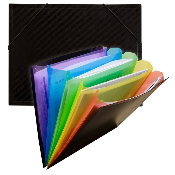 C-Line Products Rainbow Document Sorter, Letter Size, BlackMulticolor set of 12 Sorters, 12PK 59011-DS